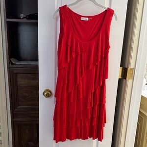 Calvin Klein Sleeveless Red Dress Size 12 EUC